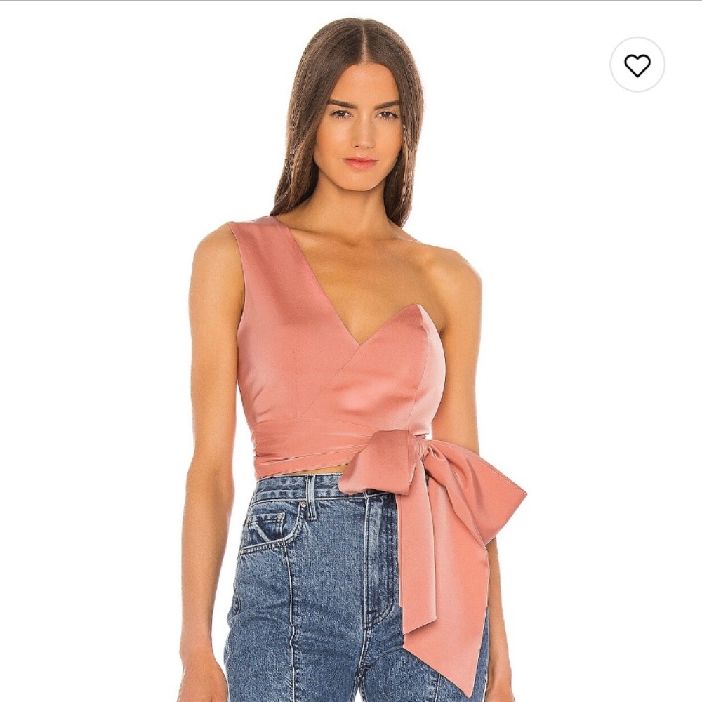 NBD Pink One-Shoulder Crop Top